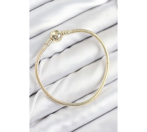 Pirinç Charm Topcuk Model Gold Renk Kadın Bileklik
