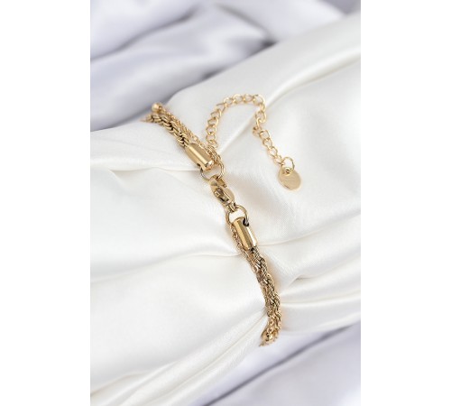 316L Çelik Nazar Boncuk Model Burgu Zincir Gold Renk Kadın Bileklik