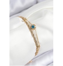 316L Çelik Nazar Boncuk Model Burgu Zincir Gold Renk Kadın Bileklik