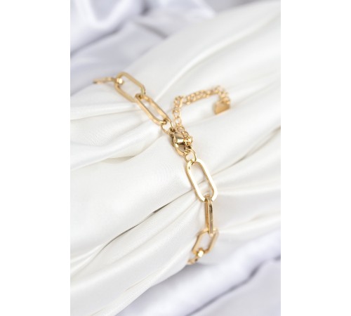 316L Çelik Nazar Boncuğu Ve Zirkon Taşlı Kalp Model Gold Renk Kadın Bileklik