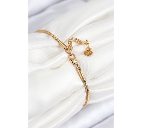 316L Çelik Zirkon Taşlı Göz Charm Model Gold Renk Kadın Bileklik