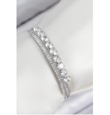 Pirinç Zirkon Taşlı Su Yolu Model Gümüş Renk Kadın Bileklik