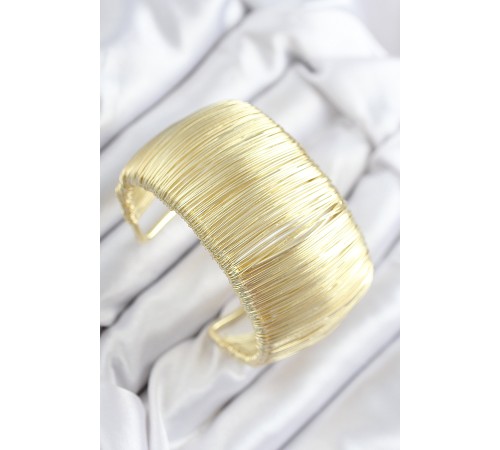 Pirinç Tel Sarma Model Gold Renk Kadın Bileklilk