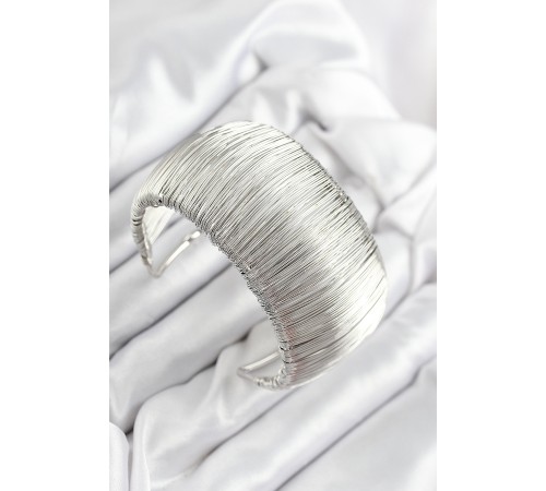 Pirinç Tel Sarma Model Gümüş Renk Kadın Bileklilk