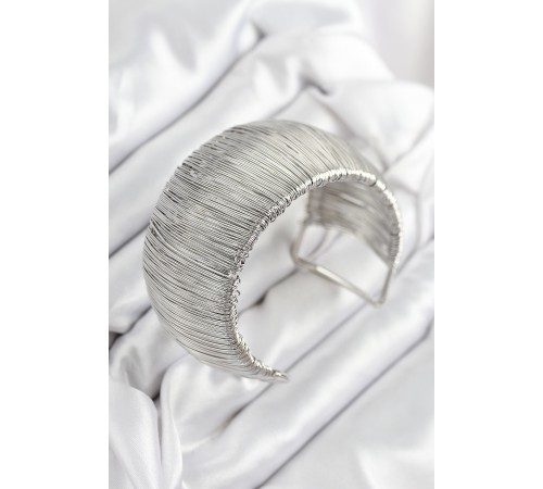 Pirinç Tel Sarma Model Gümüş Renk Kadın Bileklilk