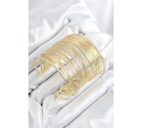 Pirinç Tel Sarma Model Gold Renk Kadın Bileklilk