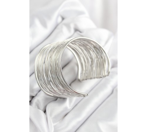 Pirinç Tel Sarma Model Gümüş Renk Kadın Bileklilk