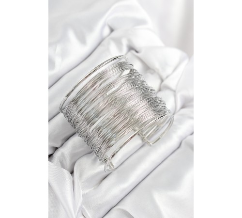 Pirinç Tel Sarma Model Gümüş Renk Kadın Bileklilk