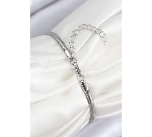 Pirinç Zirkon Taşlı Yıldız Model Gümüş Renk Kadın Bileklik