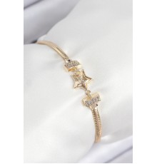 Pirinç Zirkon Taşlı Yıldız Model Gold Renk Kadın Bileklik