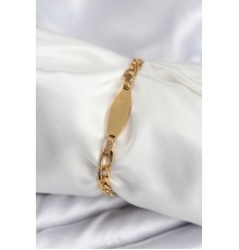 316L Çelik Gold Renk Oval Yazı Yazmaya Uygun Kadın Bileklik