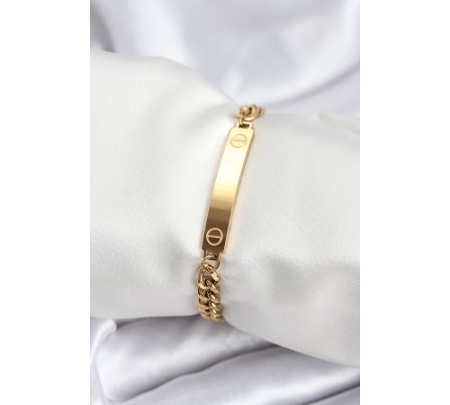 316L Çelik Gold Renk Yazı Yazmaya Uygun Kadın Bileklik