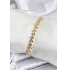 Pirinç VIP Seri Gold Zirkon Taşlı Balık Sırtı Model Kadın Bileklik