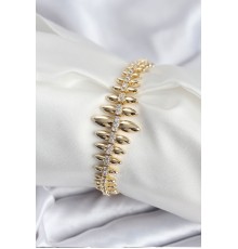 Pirinç VIP Seri Gold Renk Sıralı Damla Model Kadın Bileklik