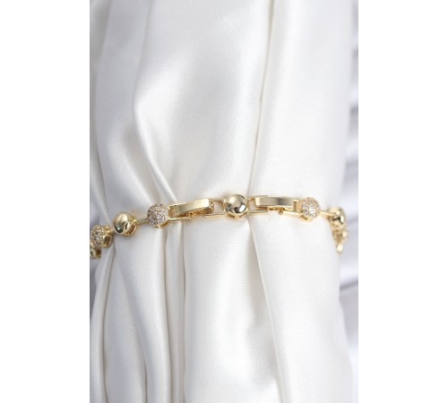 Pirinç VIP Seri Gold Renk Topçuk Model Kadın Bileklik