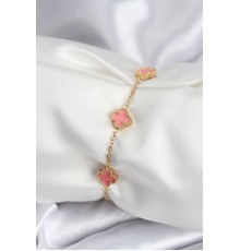 316L Çelik Gold Renk Pembe Baby Boy Yonca Kadın Bileklik