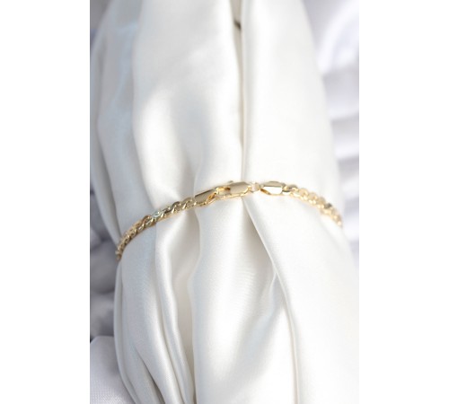 Pirinç Gold Renk Yassı Zincir Model Kadın Bileklik