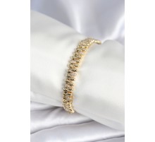 Pirinç Gold Renk Damla Model Zirkon Taşlı Kadın Bileklik