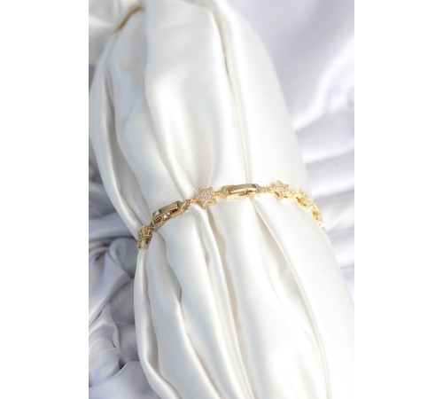 Pirinç Gold Renk Yıldız Model Kadın Bileklik