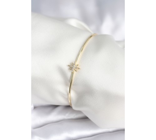Kutup Yıldızı Figür Pirinç Gold Renk Kadın Bileklik