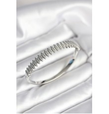 Gümüş Renk Zirkon Taşlı Pirinç Kadın Kelepçe