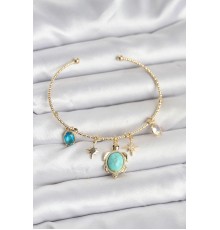 Caretta Caretta Charmlı Gold Renk Kadın Bileklik