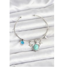 Caretta Caretta Charmlı Gümüş Renk Kadın Bileklik