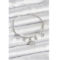 Kuğu Charmlı Gümüş Renk Kadın Bileklik