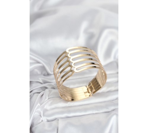 Gold Renk Pirinç Kaburga Model Kadın Bileklik