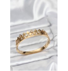 316L Çelik Gold Renk Minimal Yoncalı Kadın Kelepçe Bileklik