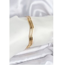 316L Çelik Gold Renk 65 mm Ajda Zikzak Model 3lü Kadın Bileklik