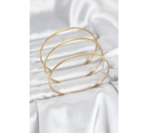 316L Çelik Gold Renk Simli Model Ajda 65 mm Kadın Bileklik