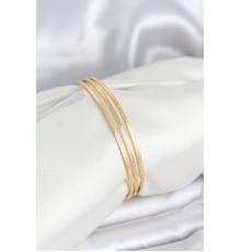 316L Çelik Gold Renk Simli Model Ajda 65 mm Kadın Bileklik