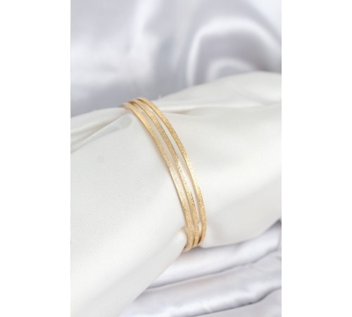 316L Çelik Gold Renk Simli Model Ajda 65 mm Kadın Bileklik