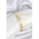 316L Çelik Gold Renk Simli Model Ajda 65 mm Kadın Bileklik