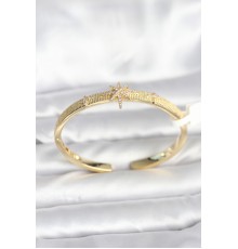 Pirinç Gold Renk Kutup Yıldızı Model Kadın Kelepçe Bileklik