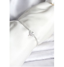 Anka Kuşu Model Zirkon Taşlı Gümüş Renk Pirinç Su Yolu Kadın Bileklik