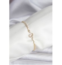 Yılan Model Zirkon Taşlı Gold Renk Pirinç Su Yolu Kadın Bileklik