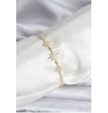 Kutup Yıldızı Model Zirkon Taşlı Gold Renk Su Yolu Kadın Bileklik