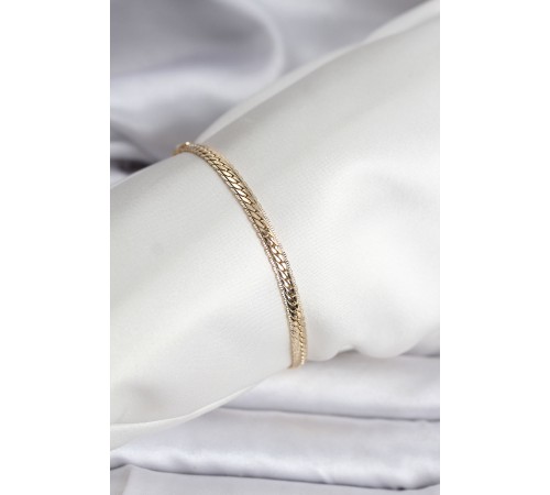 14K Gold Renk Kaplama Lazer Ezme Zincir Model CM Kadın Bileklik