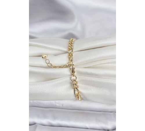 14K Gold Renk Kaplama Lazerli Zincir Model CM Kadın Bileklik