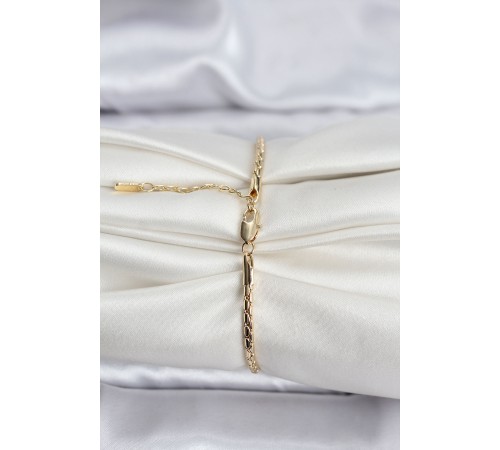 14K Gold Renk Kaplama Zincirli Model CM Kadın Bileklik