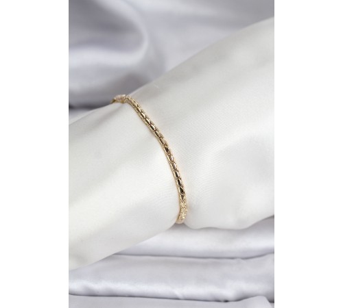 14K Gold Renk Kaplama Zincirli Model CM Kadın Bileklik