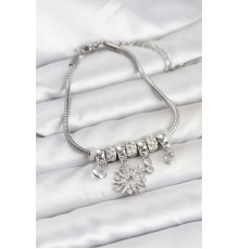 Kutup Yıldızı Model Charmlı Gümüş Renk Kadın Bileklik