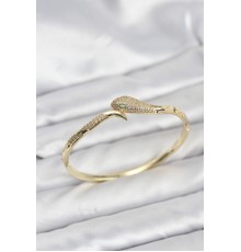 Pirinç Zirkon Taşlı Yılan Model Kadın Kelepçe Bileklik