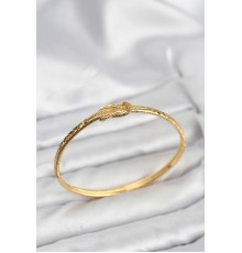 Pirinç Gold Renk Düğüm Model Kadın Kelepçe Bileklik