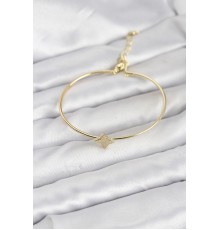 Gold Renk Pirinç Köşeli Yonca Model Kadın Bileklik