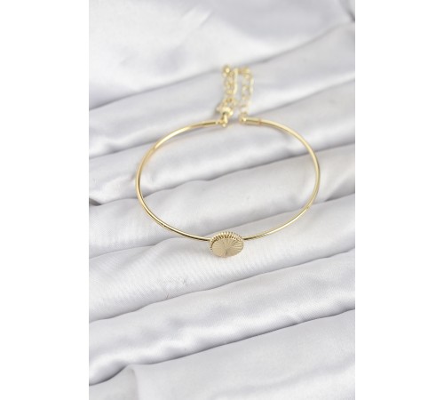 Gold Renk Pirinç Model Kadın Bileklik