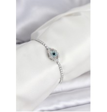 Göz Model Zirkon Taşlı Gümüş Renk Asansörlü Su Yolu Bileklik