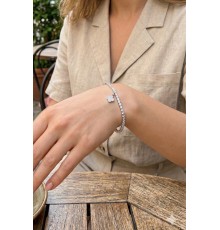 Yonca Model Zirkon Taşlı Gümüş Renk Asansörlü Su Yolu Bileklik